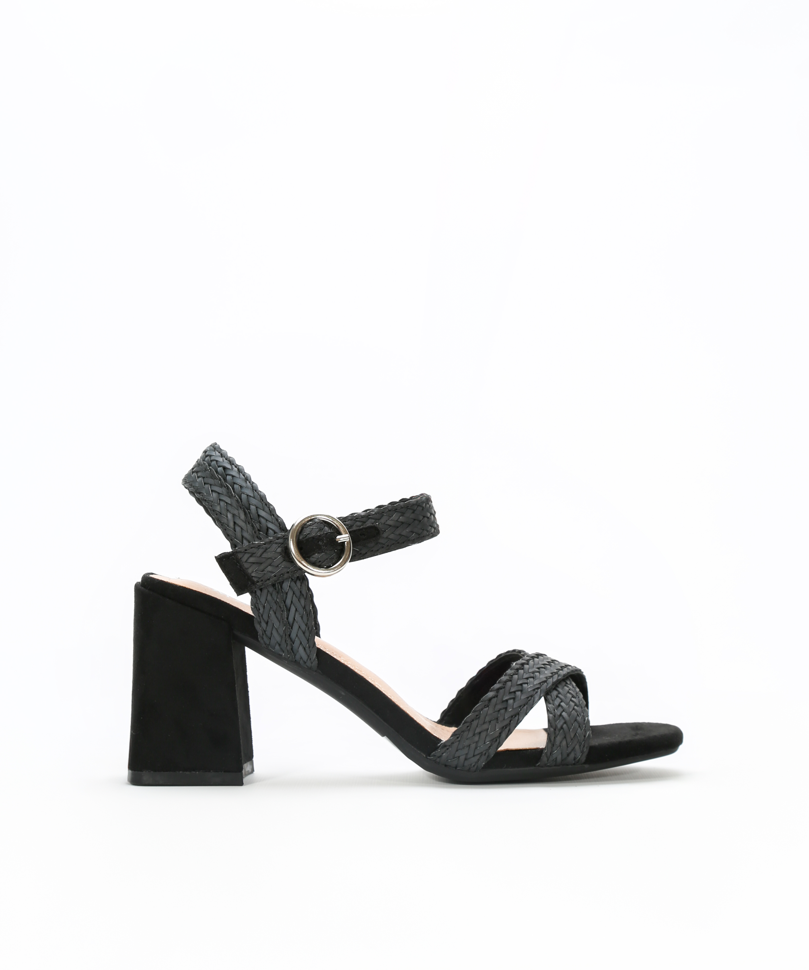 Sandalias tacón tiras trenzadas